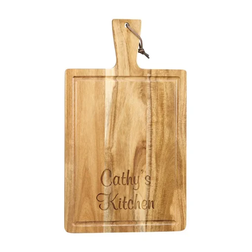 Acacia Wood Cutting Board with Handle