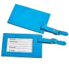 Aqua Blue Leatherette Luggage Tag, 4.375" X 2.75"