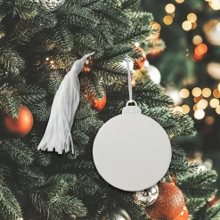 Ball Ornament w/White Tassel