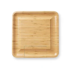 Bamboo 13'' Square Cheese Board with 4 Tools