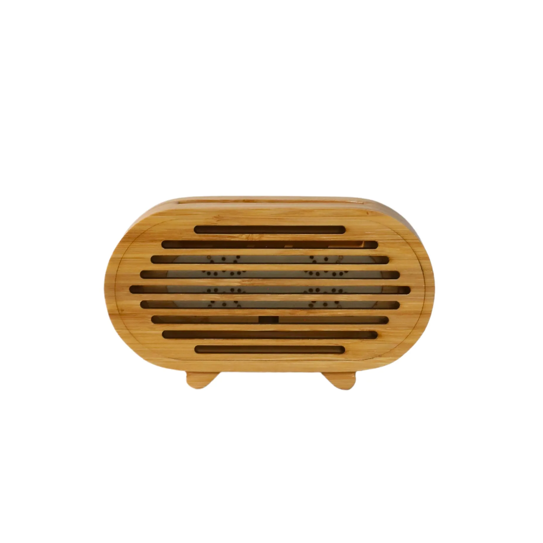 Bamboo Amplifier/Phone Stand Oval, 3" x 2" x 5.5"
