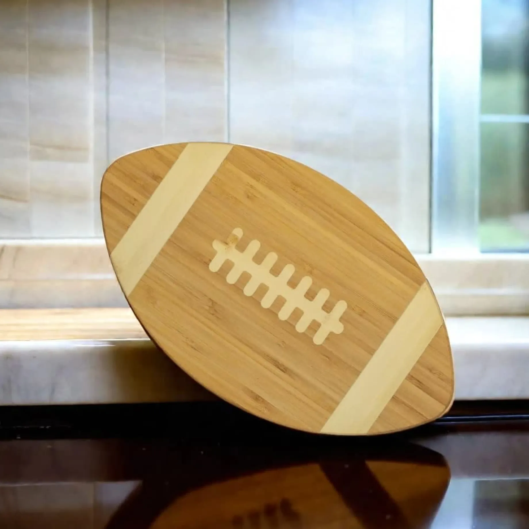 Bamboo Football Cutting Board - 15" x 8.5"