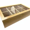 Bamboo Tea Box With 8 Compartments, 12.5" X 7.5" X 3.5"