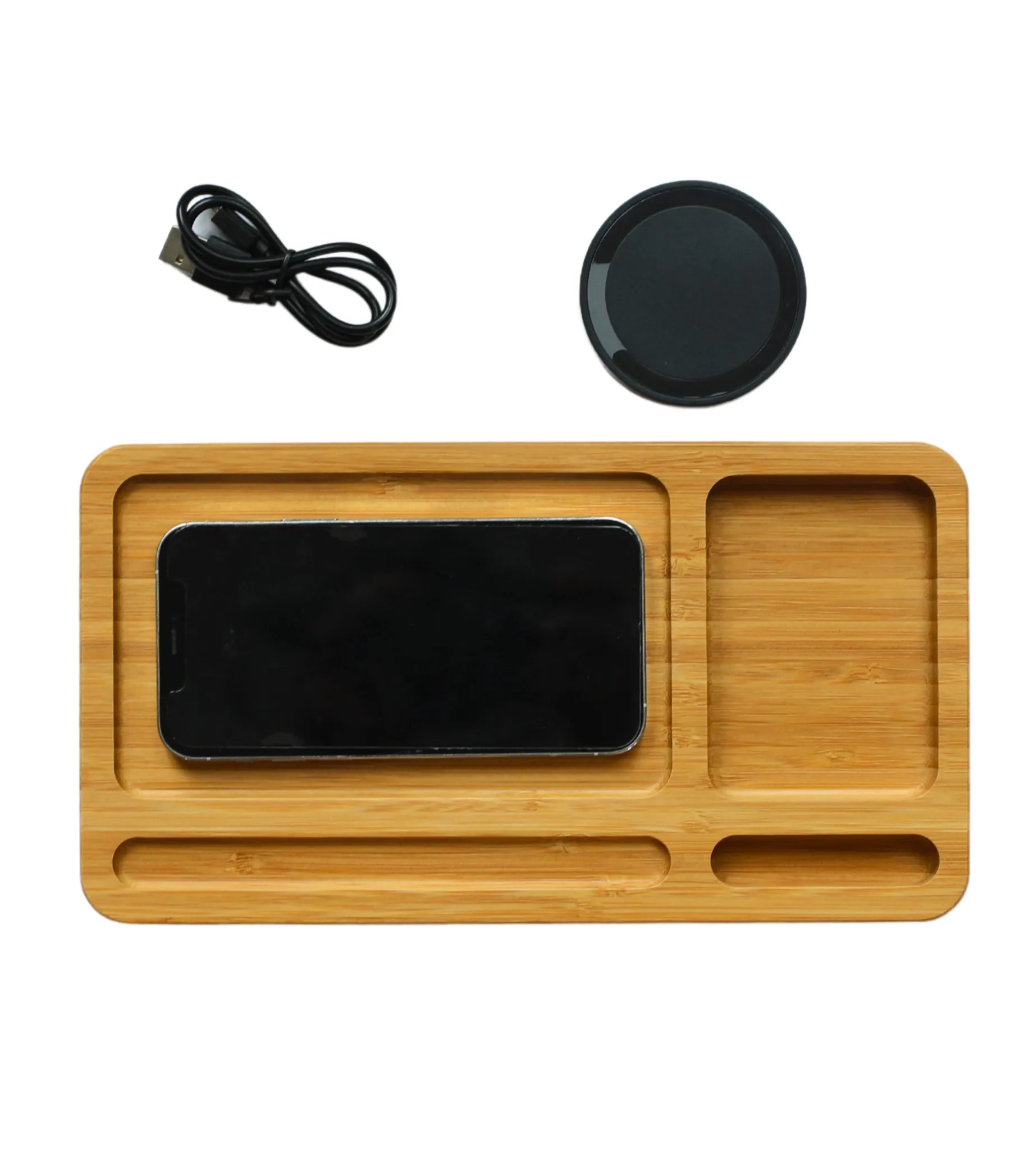 Bamboo Wireless Phone Charging Valet