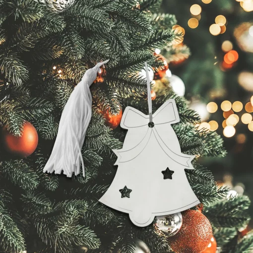 Bell Ornament W/white Tassel, Np