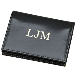 Black Leather Expanding Card Case