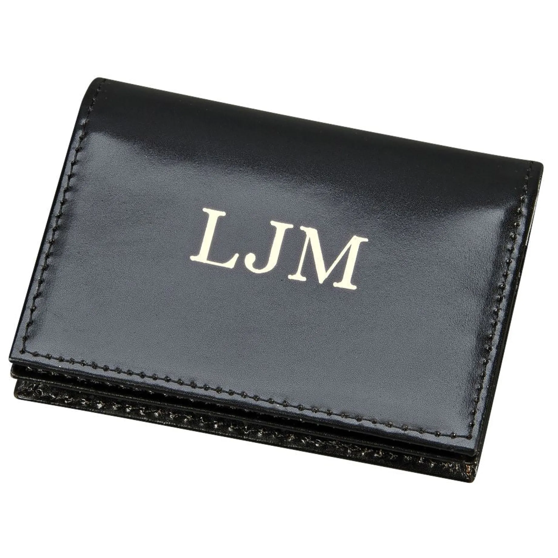 Black Leather Expanding Card Case