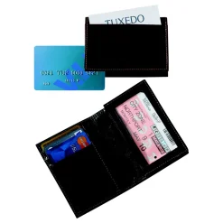 Black Leather Expanding Card Case