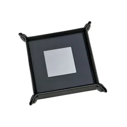 Black Leatherette 5 Piece Coaster Set