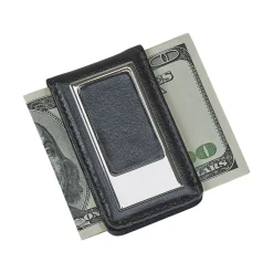 Black Leatherette Money Clip