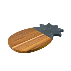 Black Marble and Acacia Wood Pineapple Board