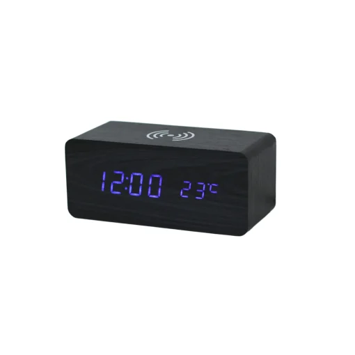 Black Wireless Phone Charger/Digital Clock
