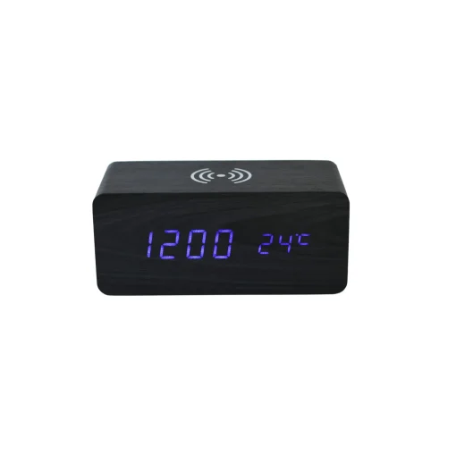Black Wireless Phone Charger/Digital Clock
