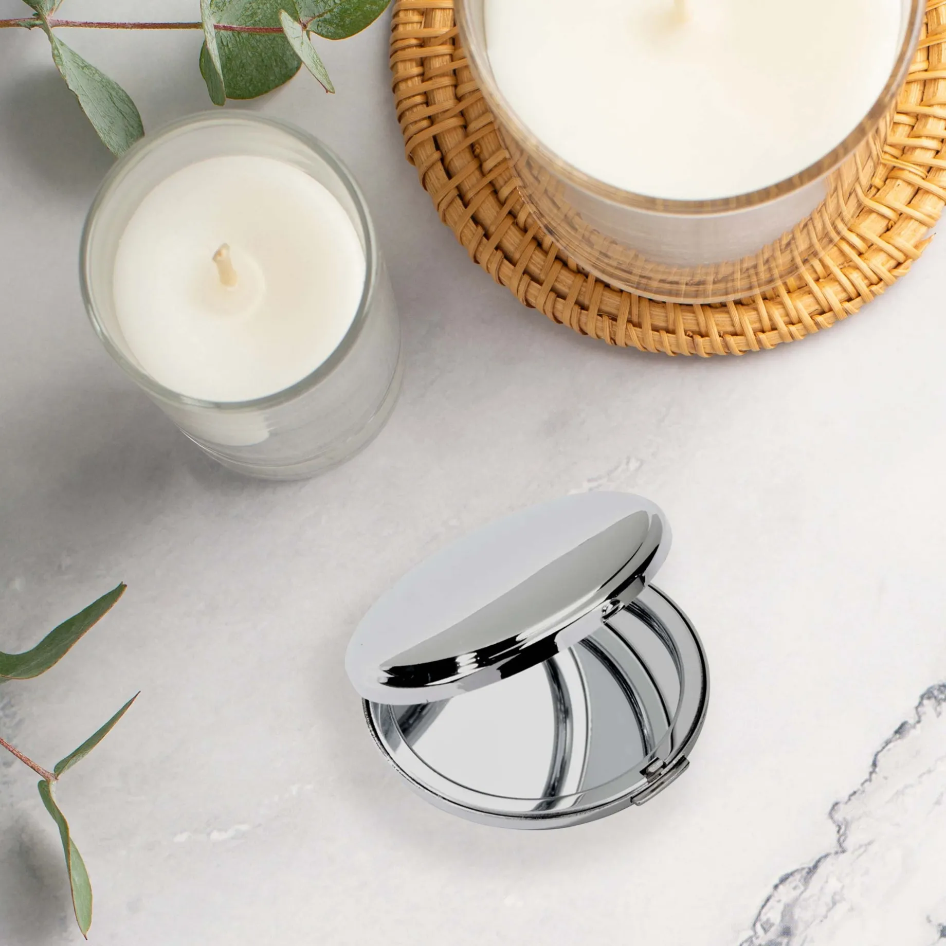 Boston Round Compact Mirror, Np 2.25" Dia