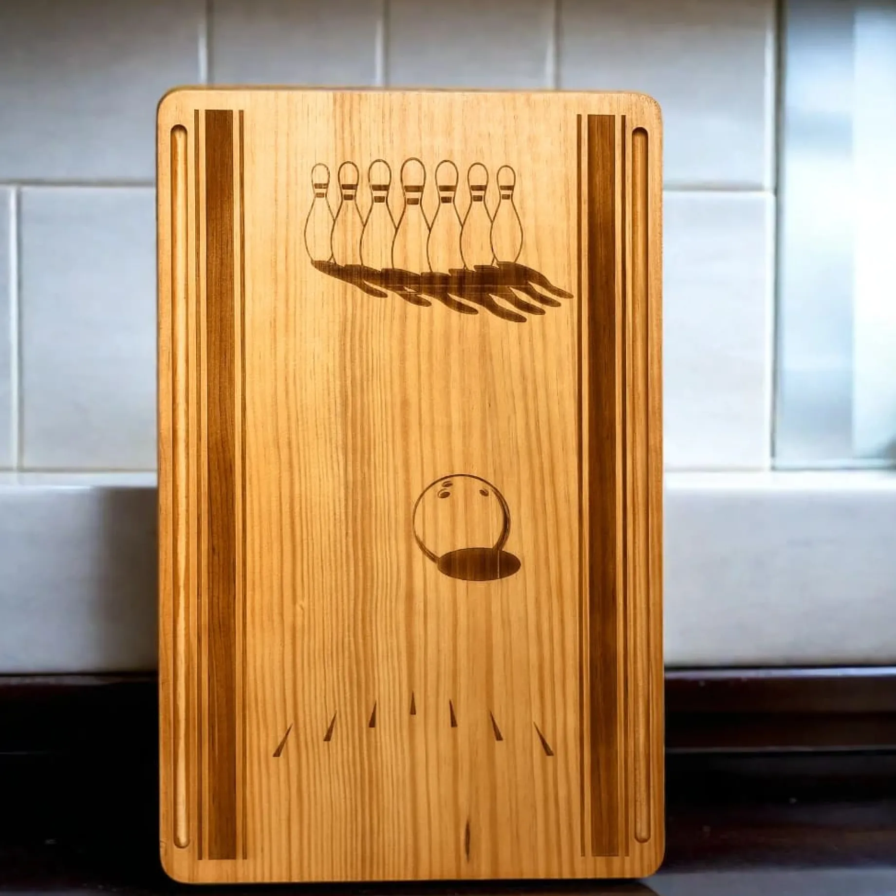 Bowling Lane Wood Board - 11.5" x 18"