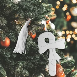 Candy Cane Ornament with White Tassel