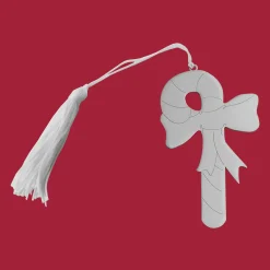 Candy Cane Ornament with White Tassel