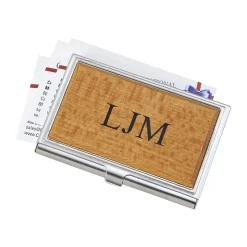 Card Case With Wood Panel Cover