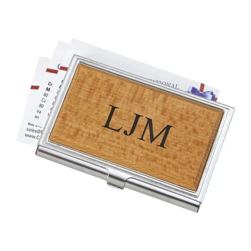 Card Case With Wood Panel Cover