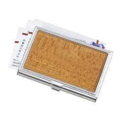 Card Case With Wood Panel Cover