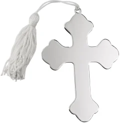 Cross Ornament W/white Tassel Np 4.5 X 3