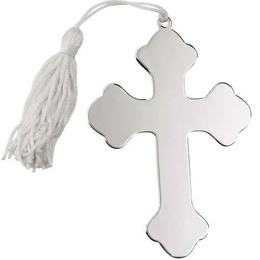 Cross Ornament W/white Tassel Np 4.5 X 3