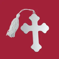 Cross Ornament W/white Tassel Np 4.5 X 3