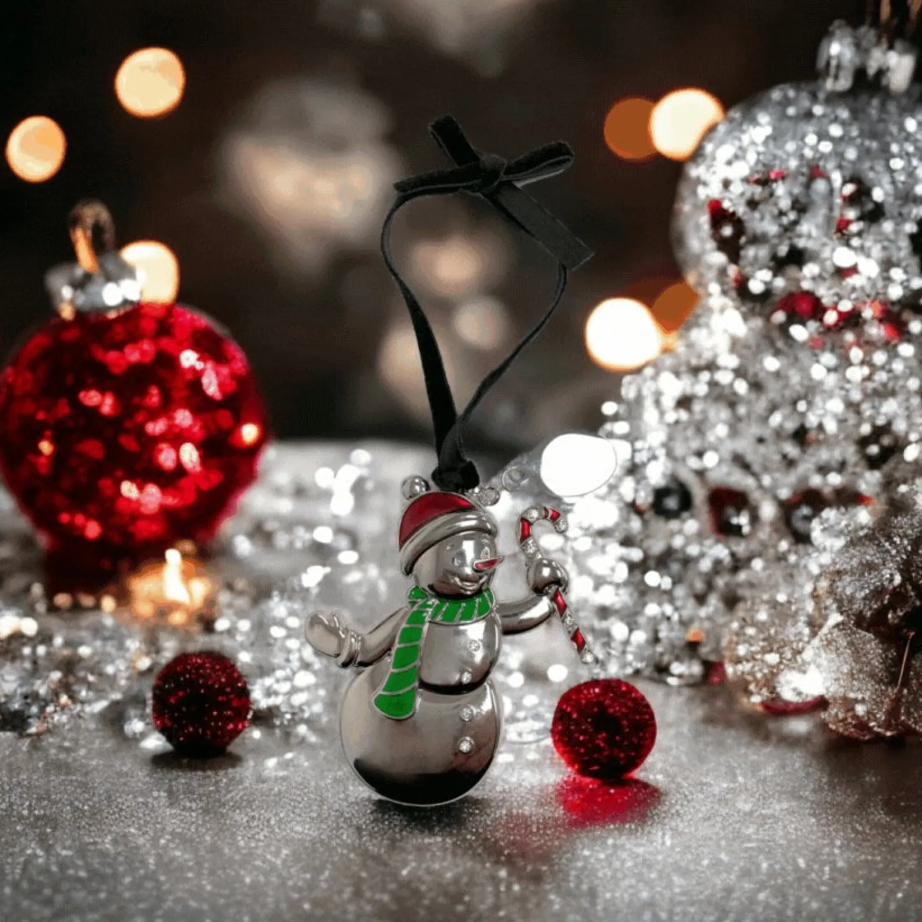 3D Snowman Ornament with Engraving Tag