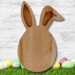 Easter Egg with Bunny Ears Wood Board