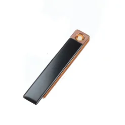 Flameless Rectangular Metal Trim Lighter Black