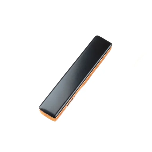 Flameless Rectangular Metal Trim Lighter Black