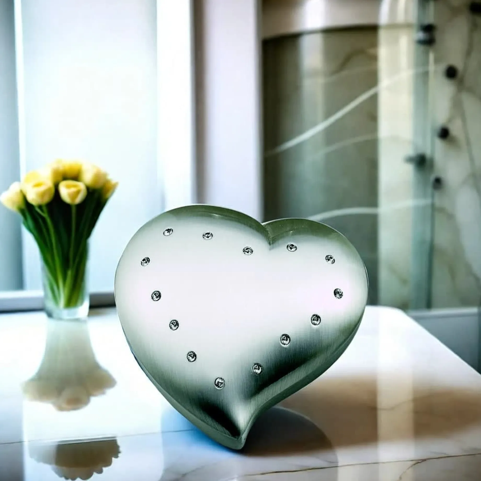 Free Form Heart Shaped Box With Crystals