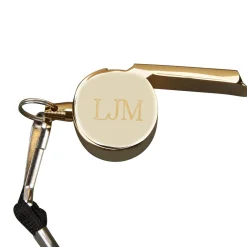 Gold-plated Coach's Whistle with Lanyard