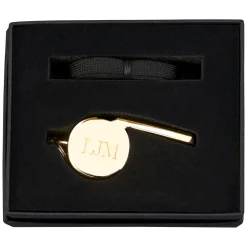 Gold-plated Coach's Whistle with Lanyard