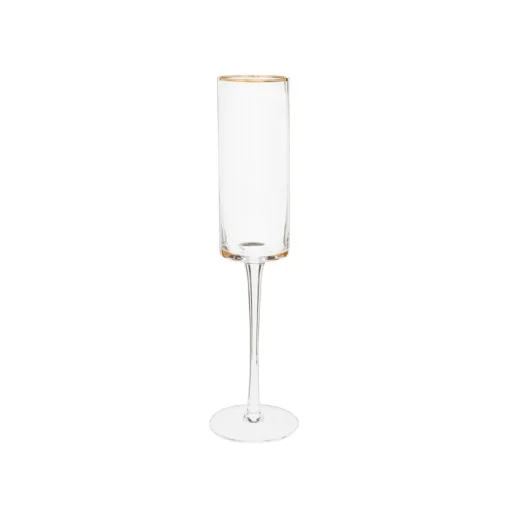 Gold-Rim Champagne Flutes Set - 8 oz