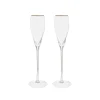 Gold-Rim Tapered Champagne Flutes Set - 8 oz