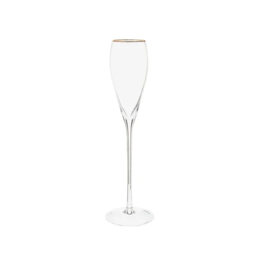 Gold-Rim Tapered Champagne Flutes Set - 8 oz