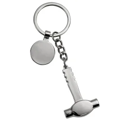 Hammer Keychain with Engraving Tag, 4.25"