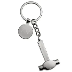 Hammer Keychain with Engraving Tag, 4.25"