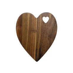 Heart Shaped Acacia Wood Board - 9.75" x 12"