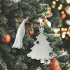 Holiday Tree Shaped Ornament With Snowflake Cutouts