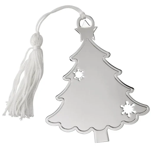 Holiday Tree Shaped Ornament With Snowflake Cutouts