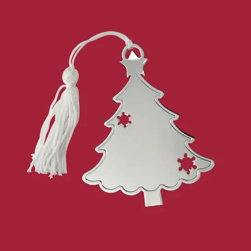 Holiday Tree Shaped Ornament With Snowflake Cutouts