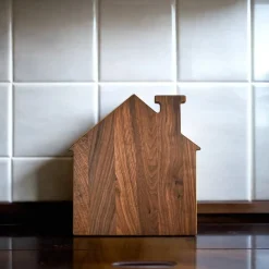 House Shaped Acacia Wood Board - 13" x 14"