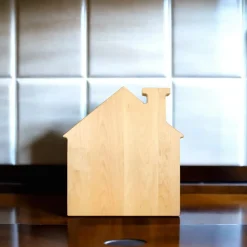 House Shaped Pine Wood Board - 13" x 14"