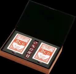 Leatherette 2 Card Deck Set, Caramel 5" X 7.75"