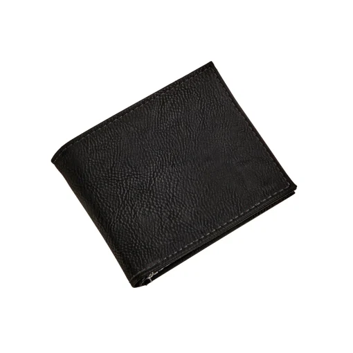 Leatherette Bill Fold, Black 4.5" X 3.75"