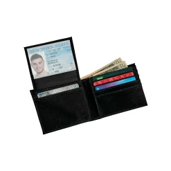 Leatherette Bill Fold, Black 4.5" X 3.75"