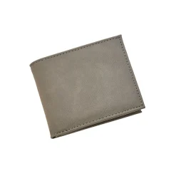 Leatherette Bill Fold, Grey 4.5" X 3.75"