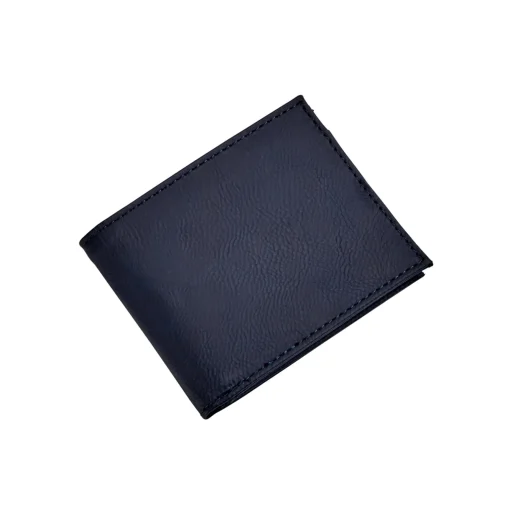 Leatherette Bill Fold, Navy 4.5" X 3.75"